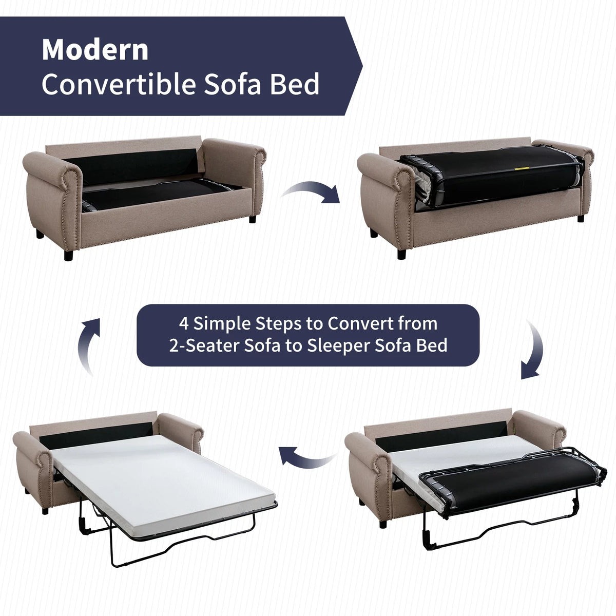 Queen Size Pull Out Sofa Bed T79913