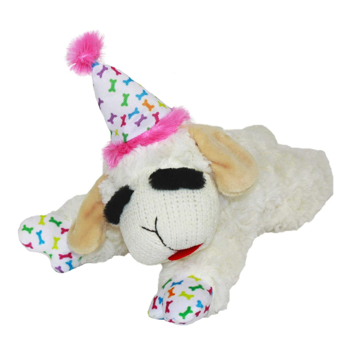 Lamb Chop Dog Toy with Birthday Hat V466