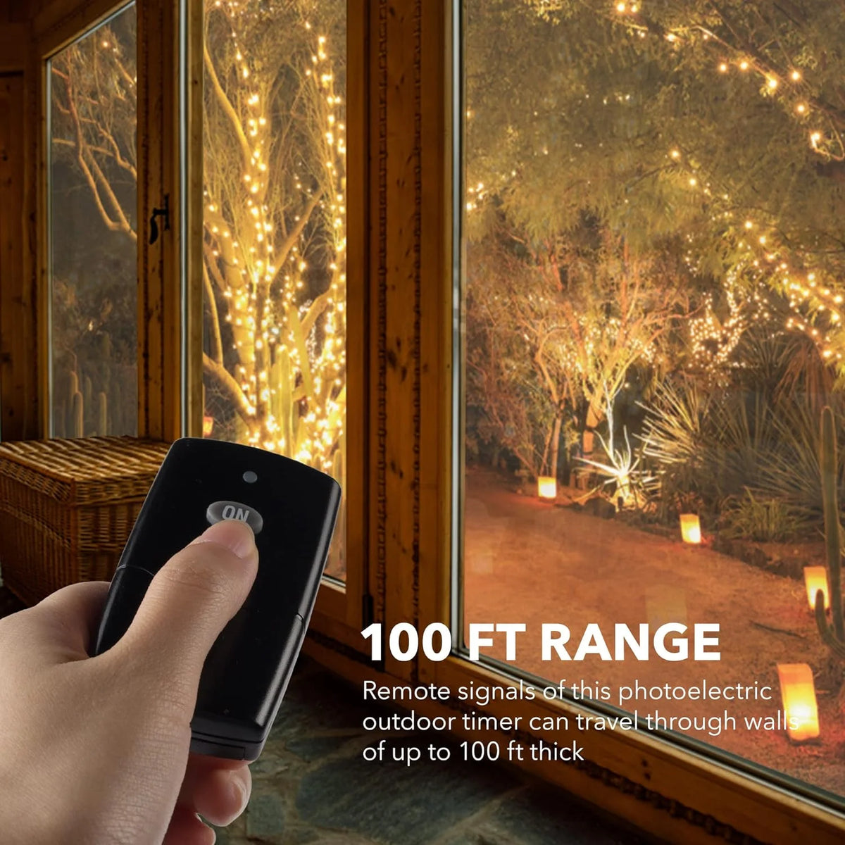 Black 3-Prong Outdoor Indoor Wireless Remote Control Outlet J972981