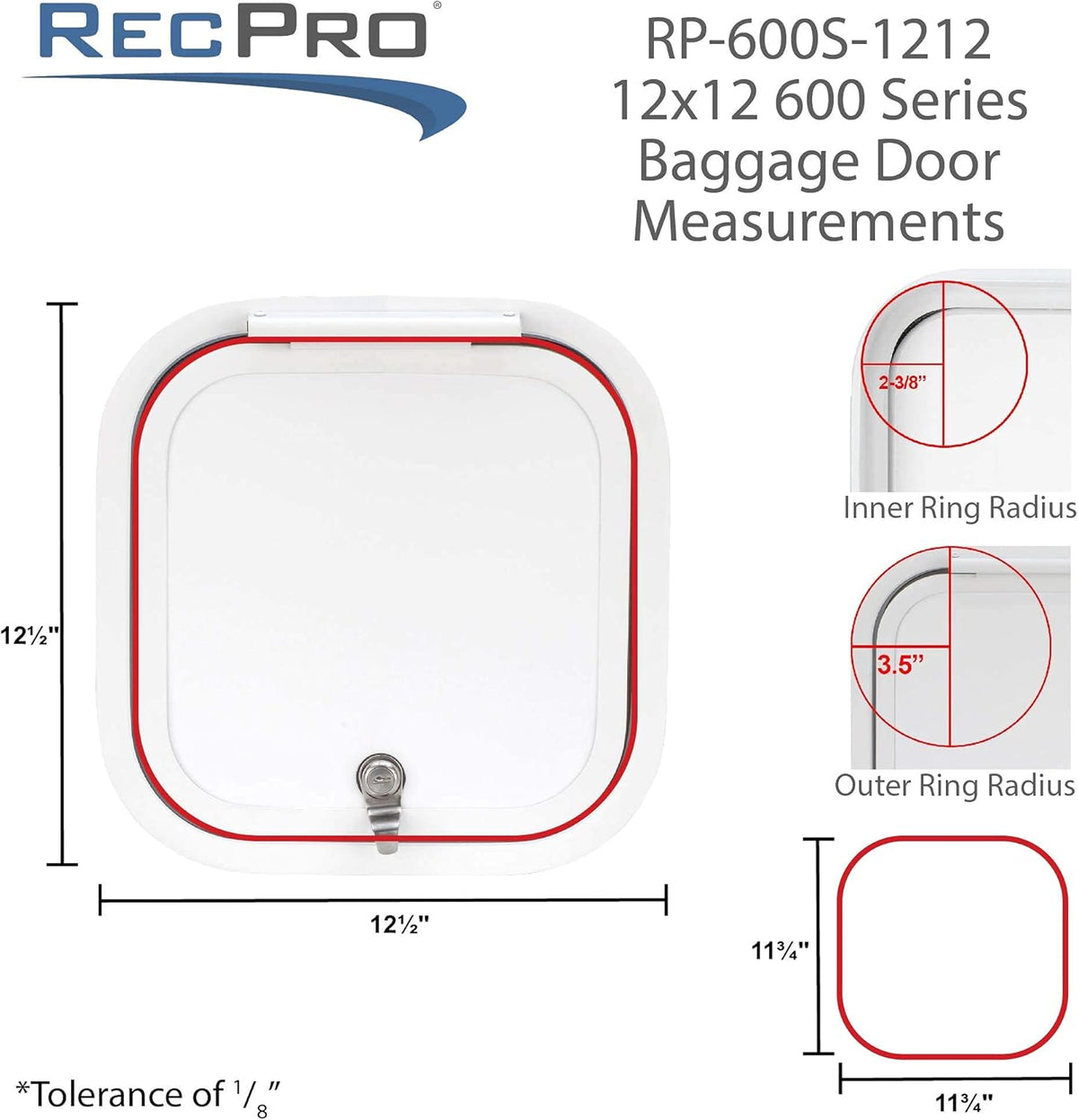 12 Wide x 12 High Baggage Door with Rounded Corners I191