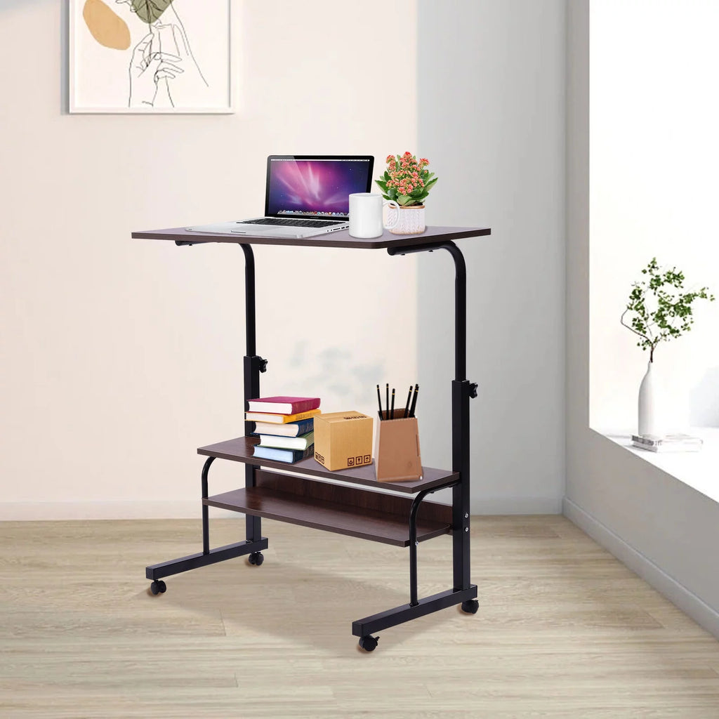 Rolling Computer Desk Corner Laptop Table E9692