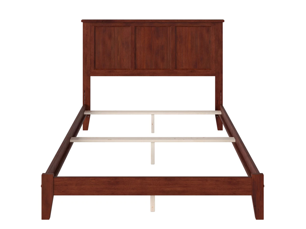 Full Solid Wood Traditional Bed with Panel Headboard in Walnut K922