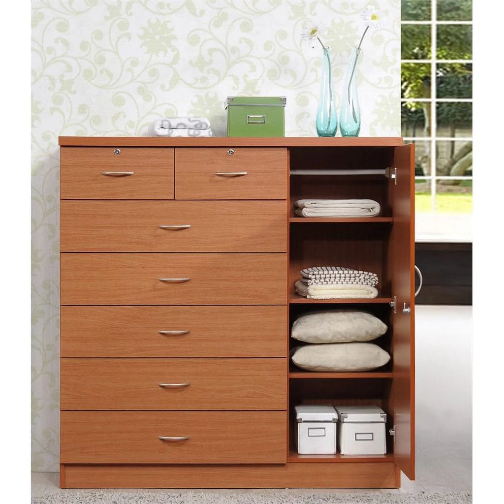 7 Drawer 1 Door Cherry Chest W30118