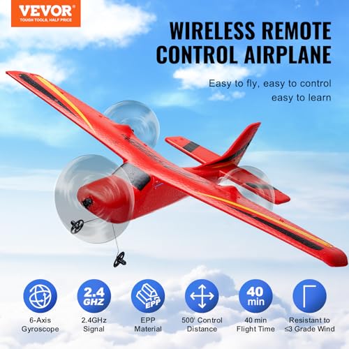 Red 2.4GHz 2 Channel Remote Control Aircraft with 2 Batteries J716985