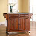 Classic Cherry Kitchen Cart with Granite Top W893113
