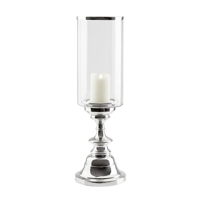 Silver Aluminum Candle Holders Set of 2 C448225