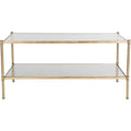 Antique Gold Iron Coffee Table with Glass Top M2588