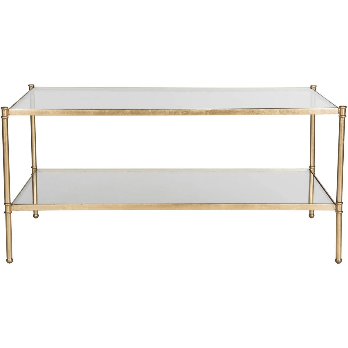 Antique Gold Iron Coffee Table with Glass Top M2588