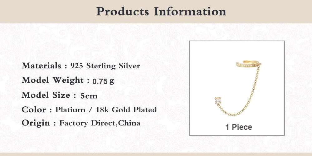 Diamond Ear Clip Tassel Earrings C672767