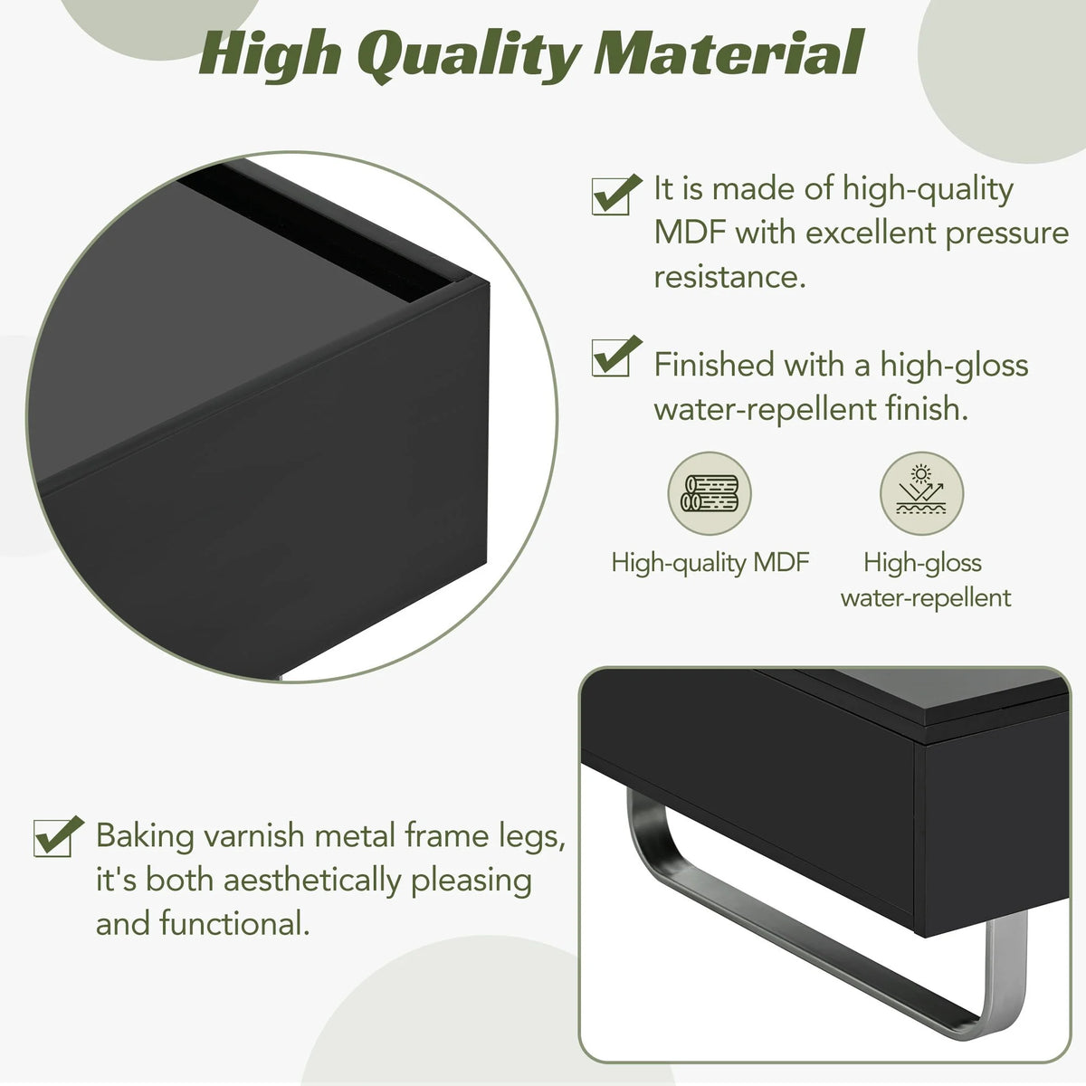Black Metal Frame Coffee Table R5993