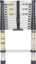 Telescoping Ladder, 10.5FT Stainless Steel, Non-Slip Feet, 330lb Capacity D36279