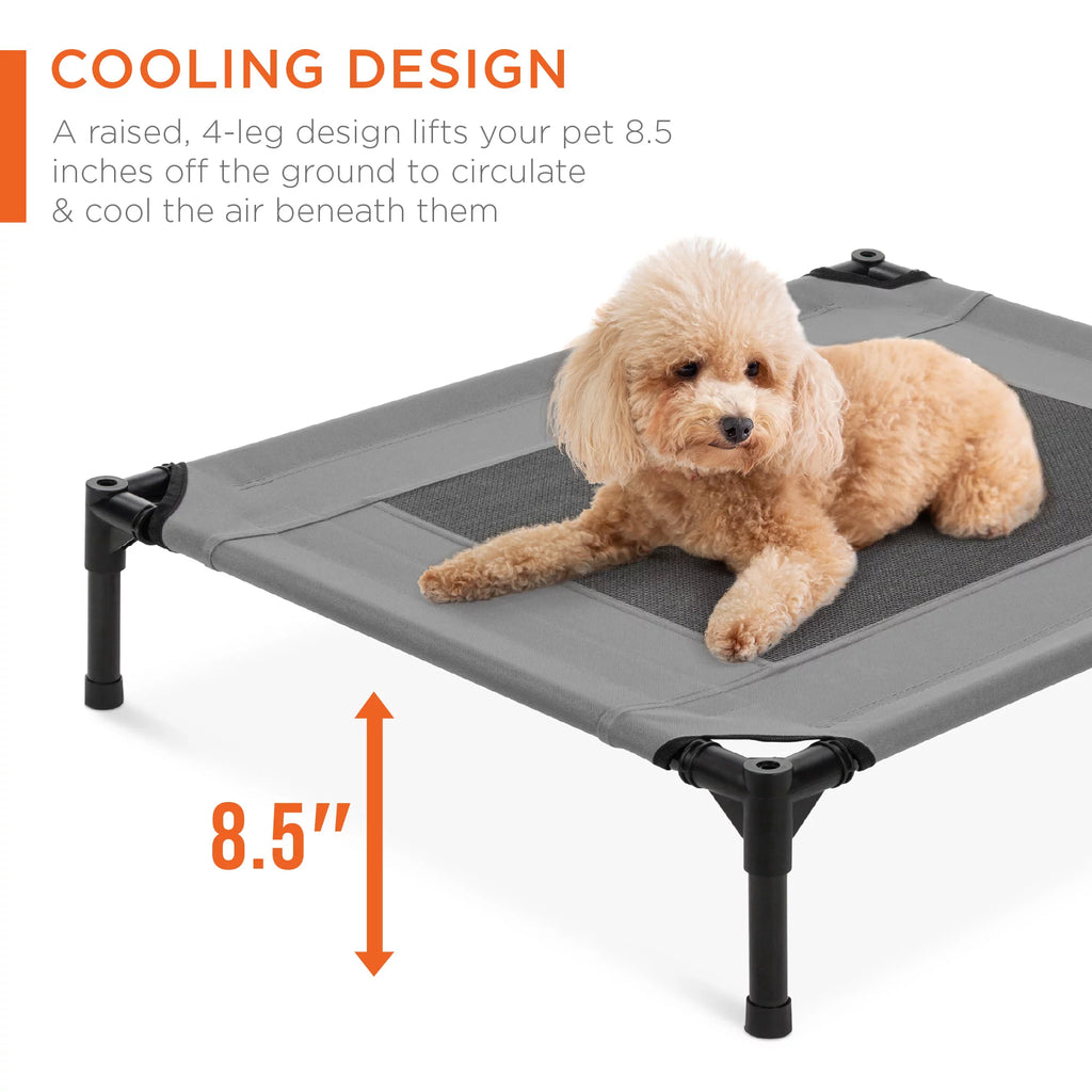 30in Elevated Cooling Dog Bed with Canopy and Carrying Bag T588958