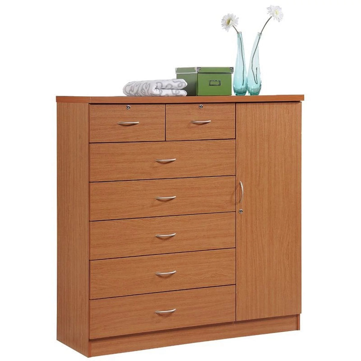 7 Drawer 1 Door Cherry Chest W30118