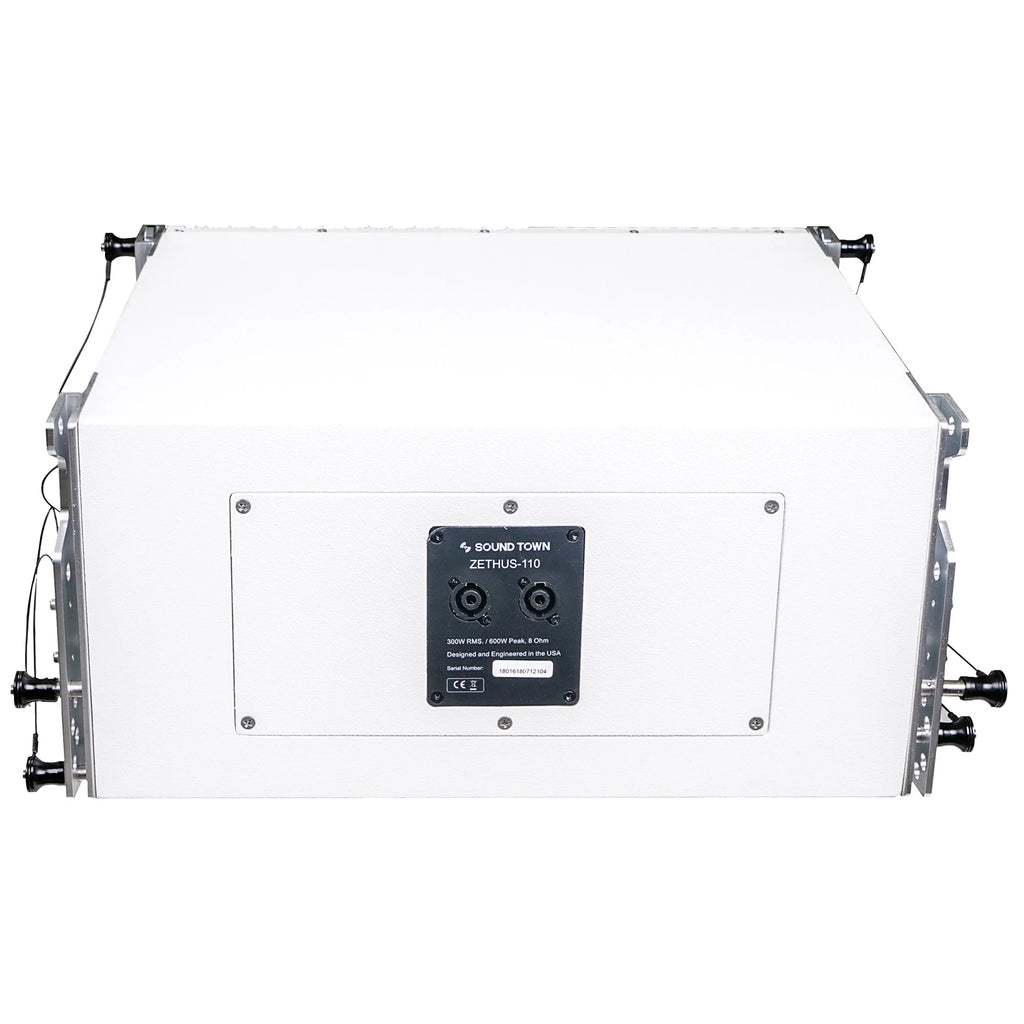 White 15-inch Powered Line Array Subwoofer with Two 10-inch Line Array Speakers M7847