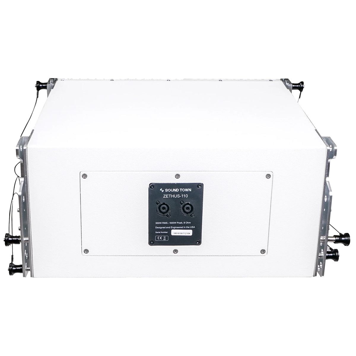 White 15-inch Powered Line Array Subwoofer with Two 10-inch Line Array Speakers M7847