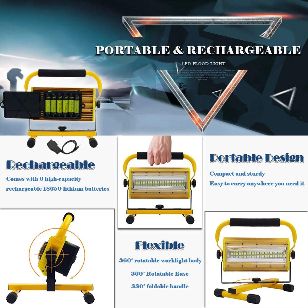 100W Waterproof Portable LED Work Light with Stand J417458