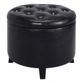 Black Round Storage Ottoman Q602
