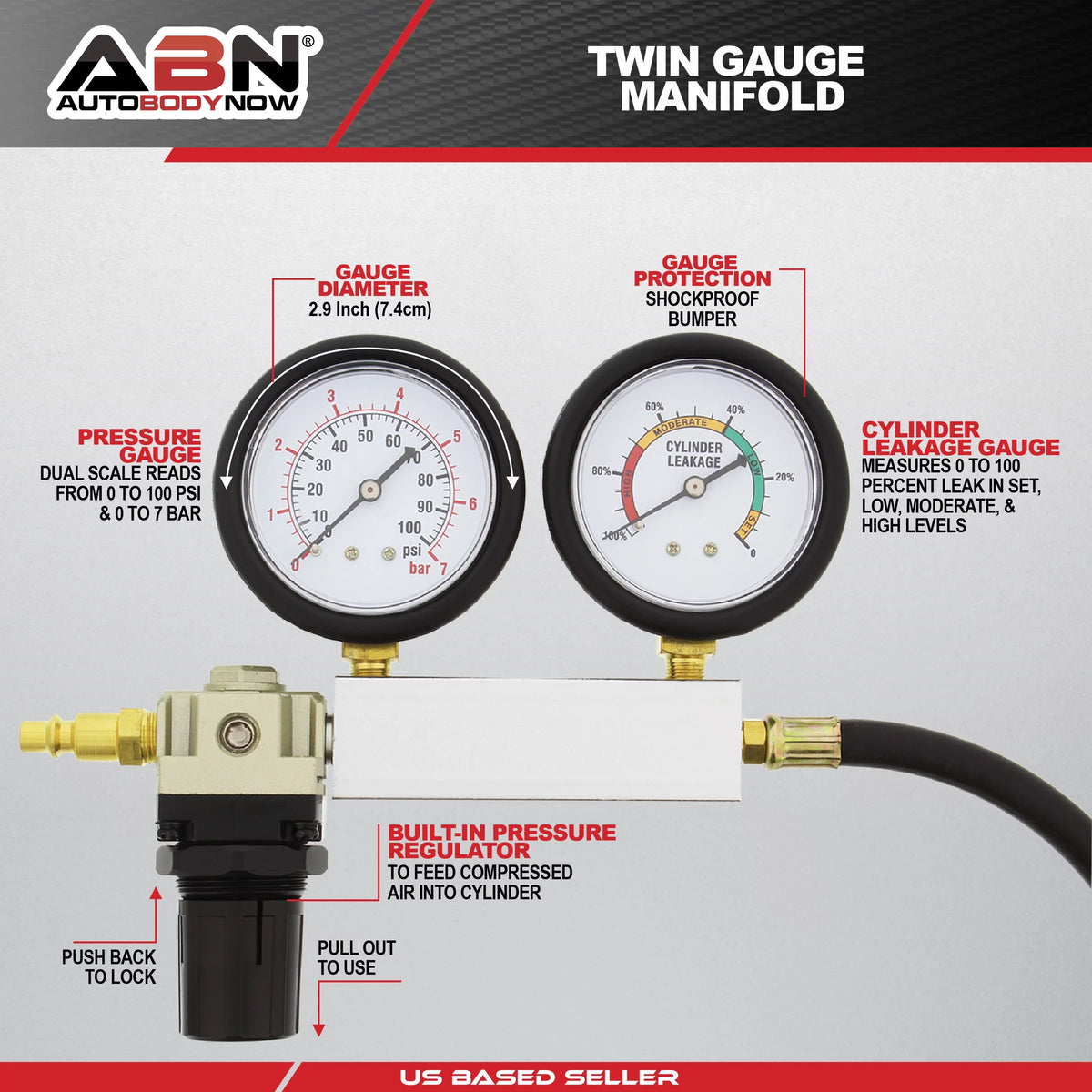 Cylinder Leak Detector & Engine Compression Tester Kit H28181