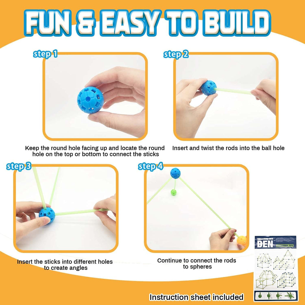 100 Pcs Glow in The Dark STEM Construction Toys F2782