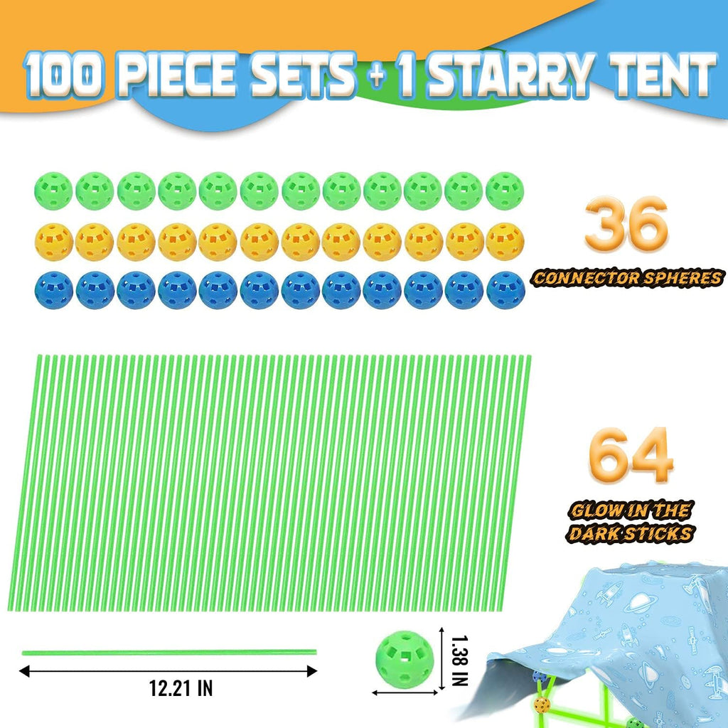 100 Pcs Glow in The Dark STEM Construction Toys F2782