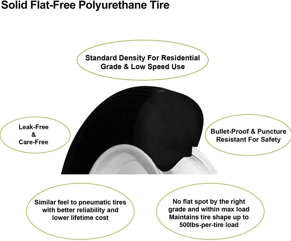 Flat Free Ribbed Wheelbarrow Cart Universal Wheels with Grease Fitting H725099