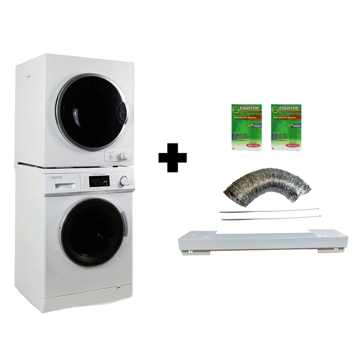 13lbs White Compact Washer Dryer Stackable Set A3495