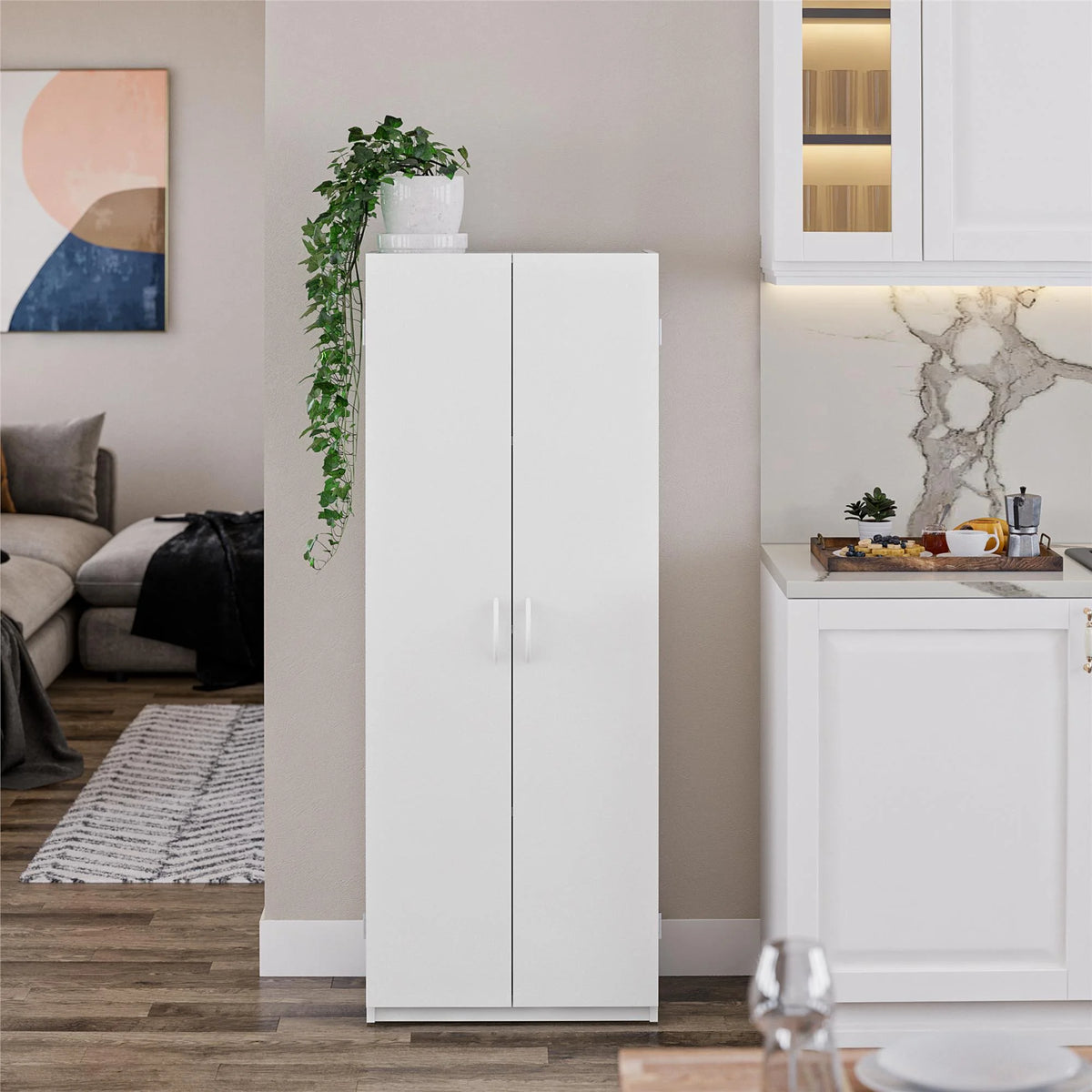 White 2 Door Storage Cabinet U6102