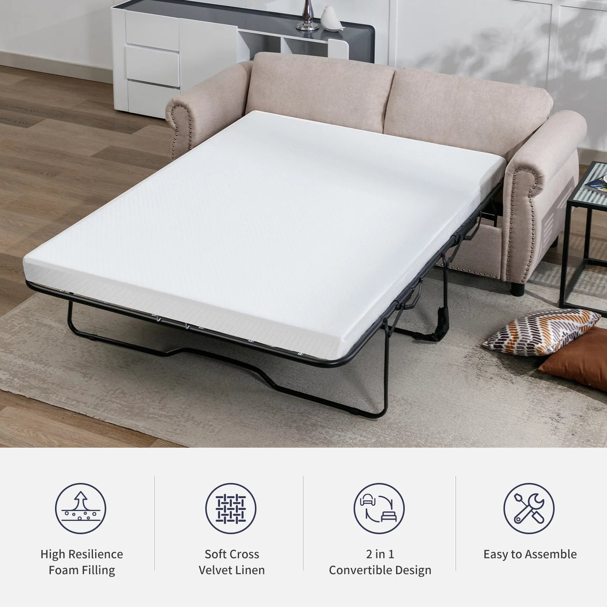 Queen Size Pull Out Sofa Bed T79913