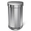 45L Semi-Round Step Trash Can Silver R723