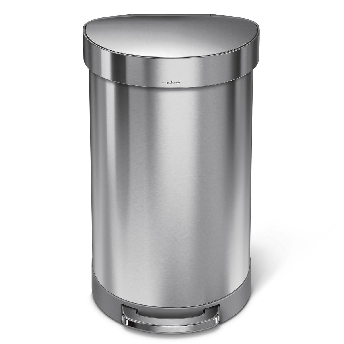 45L Semi-Round Step Trash Can Silver R723