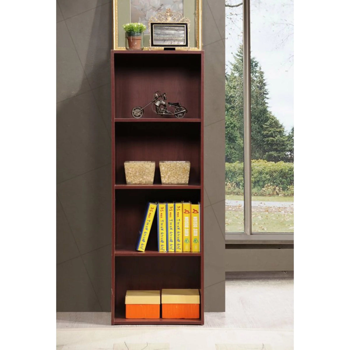 Modern 4-Shelf Bookcase Z952712