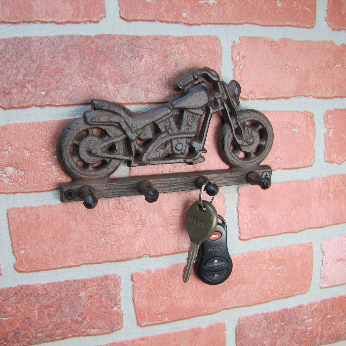Metal Motorcycle Key Hook Keyring Holder Helmet Gear Hanger Wall Decor N695756