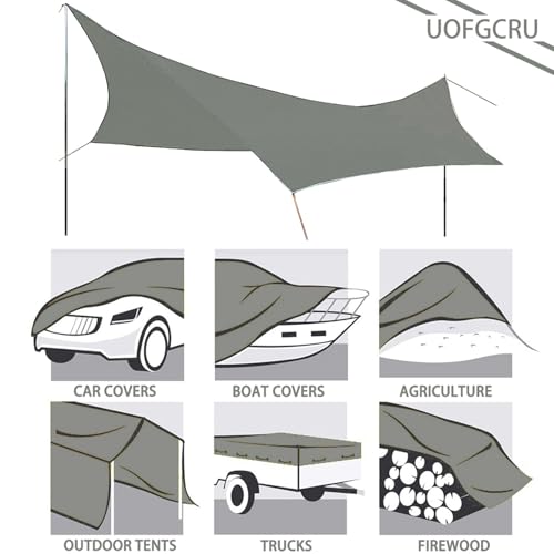 Waterproof Poly Tarp 5x15m with Grommets Grey R3124