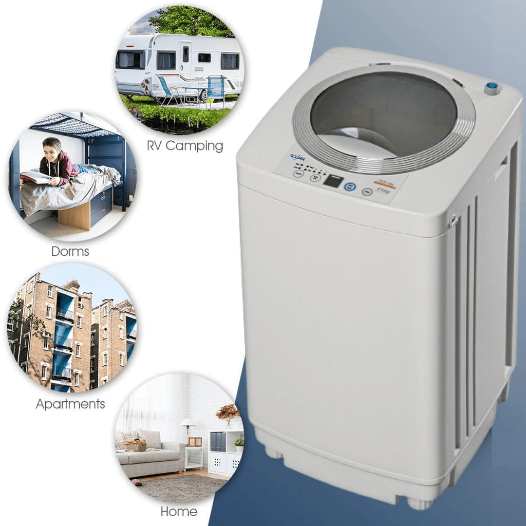 1.34 Cu Ft Portable Full Automatic Washer Spinner Combo S7600