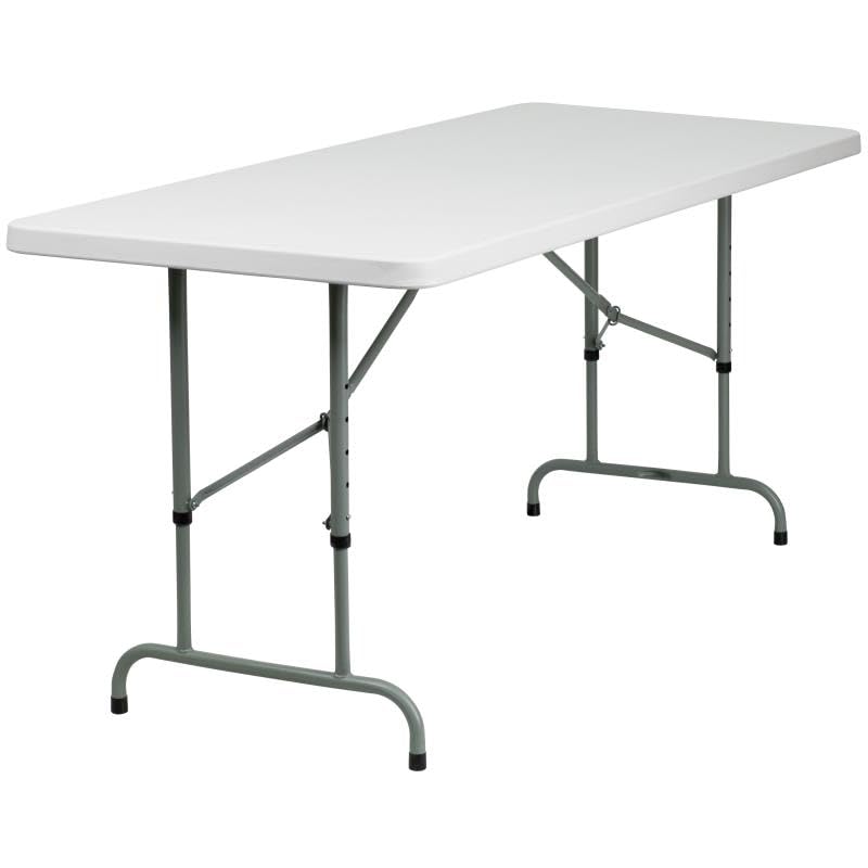 Height Adjustable Granite White Plastic Folding Table P329175