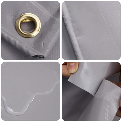 Waterproof Poly Tarp 5x15m with Grommets Grey R3124