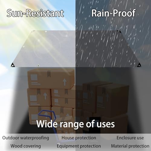Waterproof Poly Tarp 5x15m with Grommets Grey R3124
