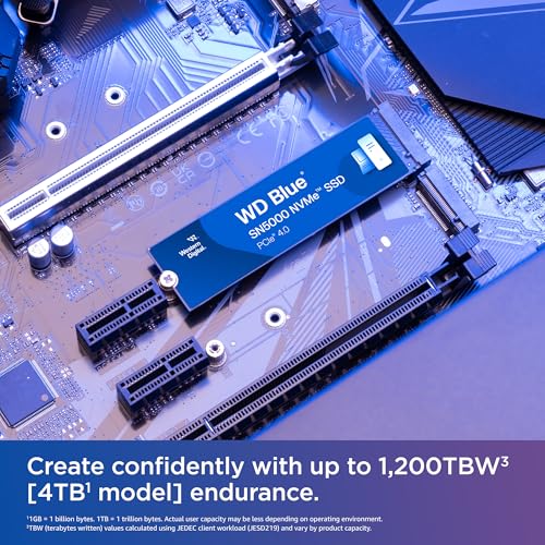 500GB WD Blue SN580 NVMe Internal Solid State Drive SSD - Gen4 x4 PCIe 16Gb/s, M.2 2280 V3350