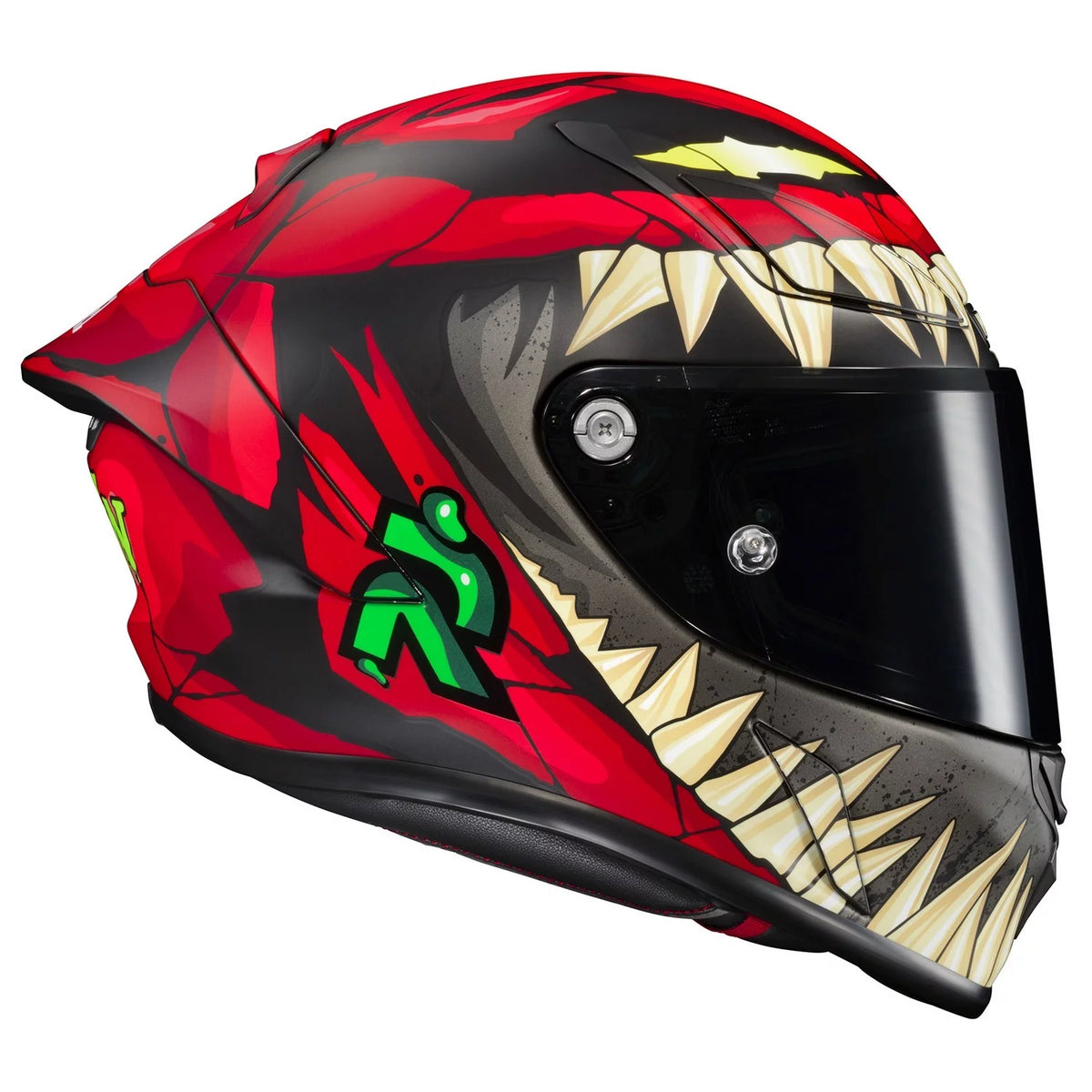 Motorcycle Helmet Red/Green MD N734