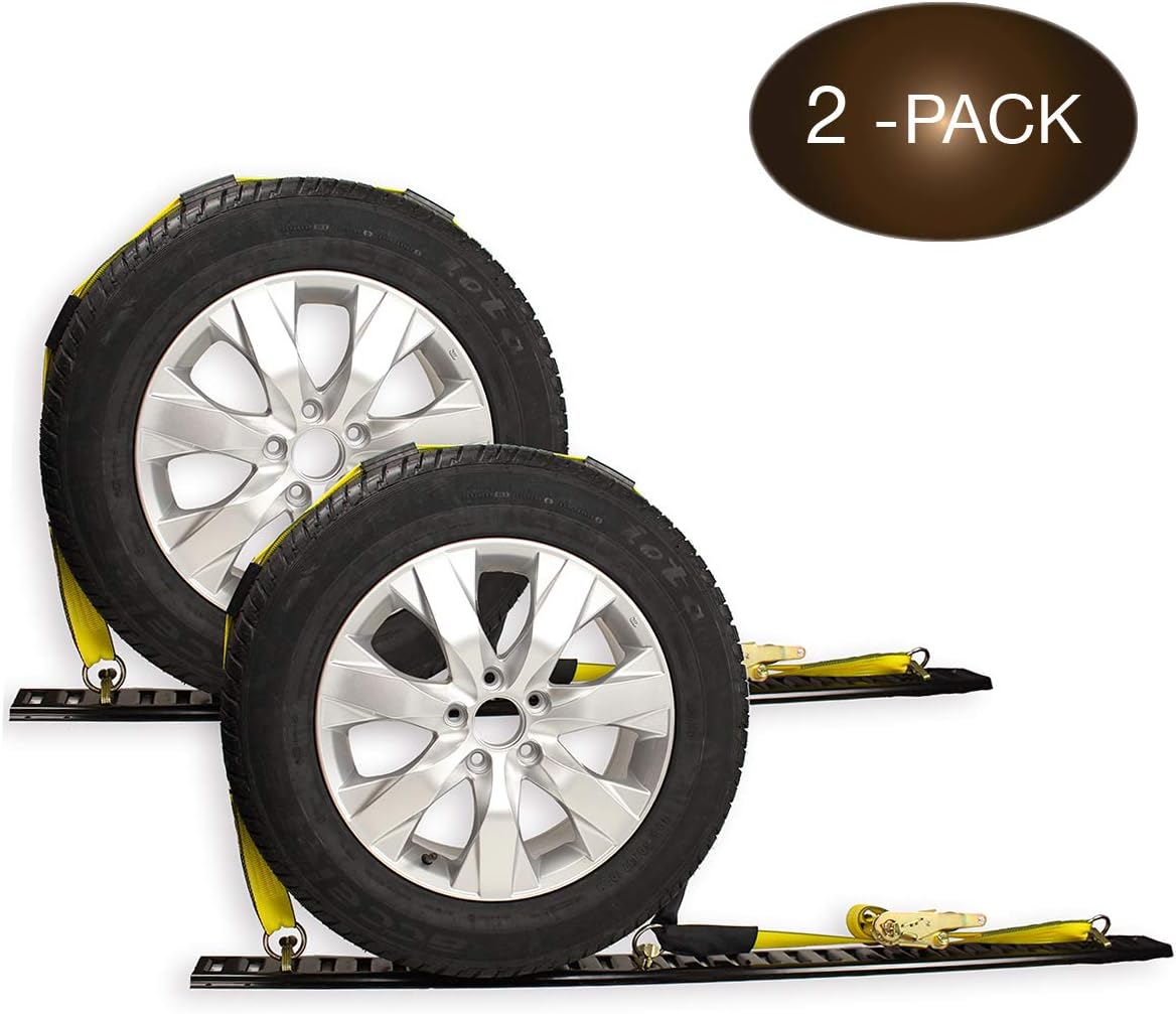 2 Wheel Ratchet Strap with E-Track Fittings and Rubber Blocks A180700