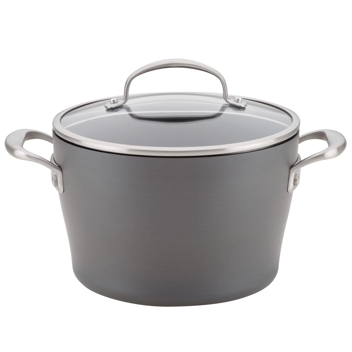 Hard-Anodized Nonstick Dutch Oven with Lid, 5 Quart, Dark Gray Q320
