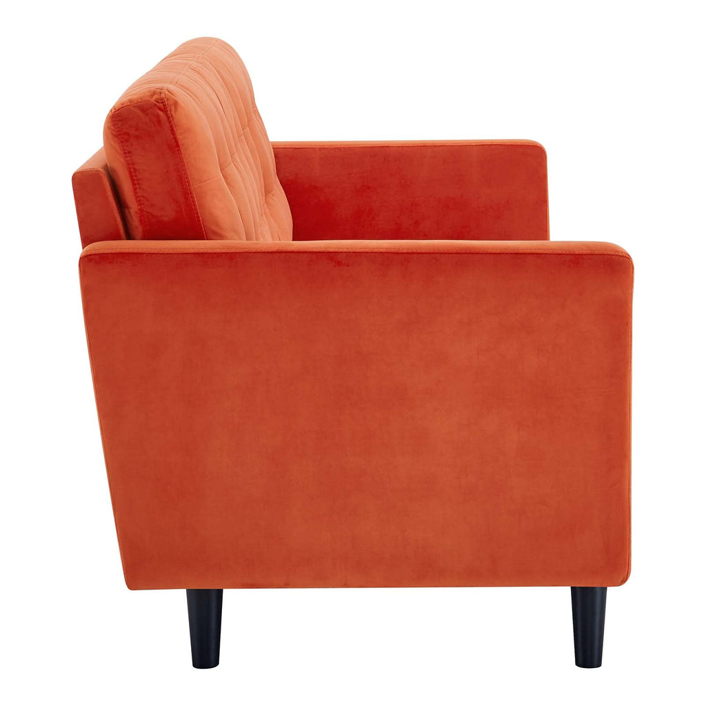 Orange Tufted Performance Velvet Sofa C2216