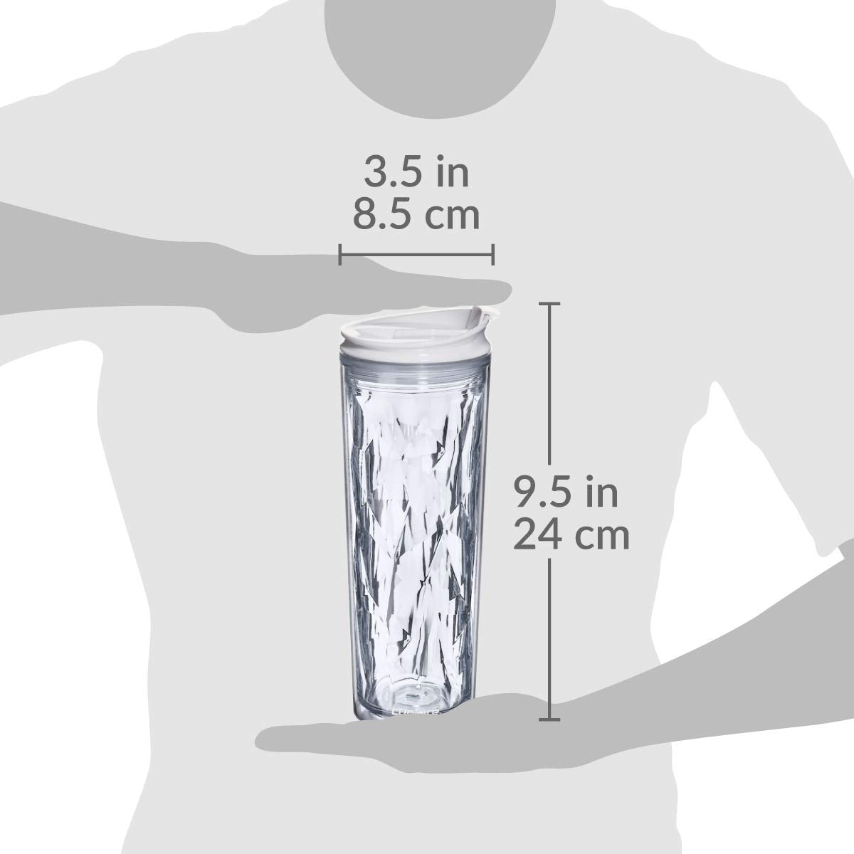 22 oz Clear Diamond Shake Tumbler Cup Y87716