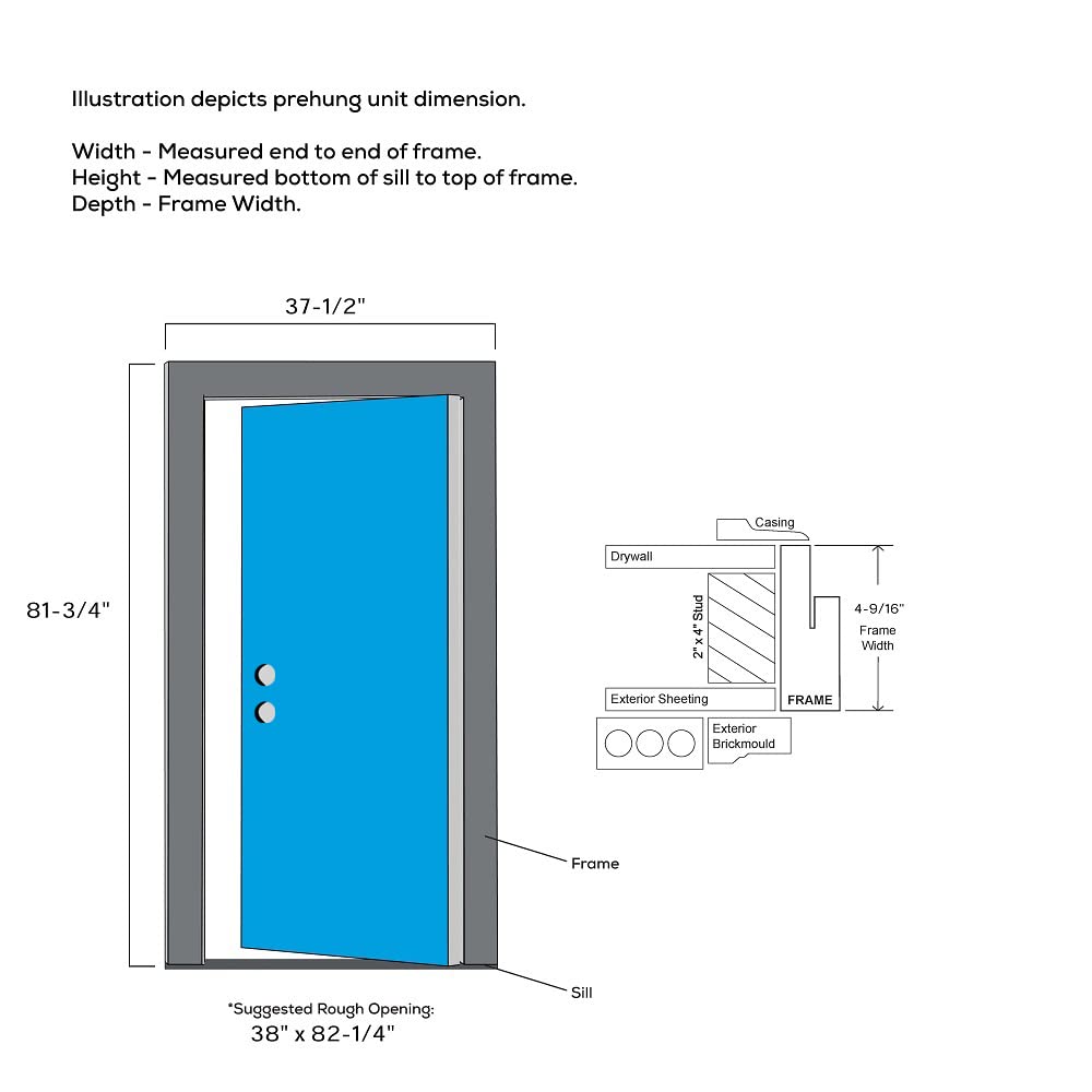Primed Fiberglass Prehung Front Door 36" x 80" M715
