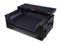 Black Flight Style Road Case with Laptop Shelf 2U Rack Space Wheels M87990