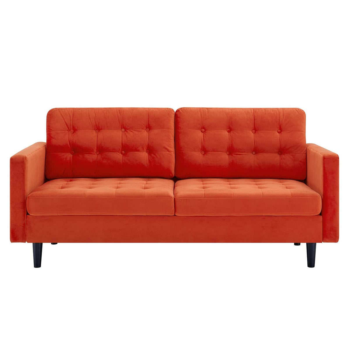 Orange Tufted Performance Velvet Sofa C2216