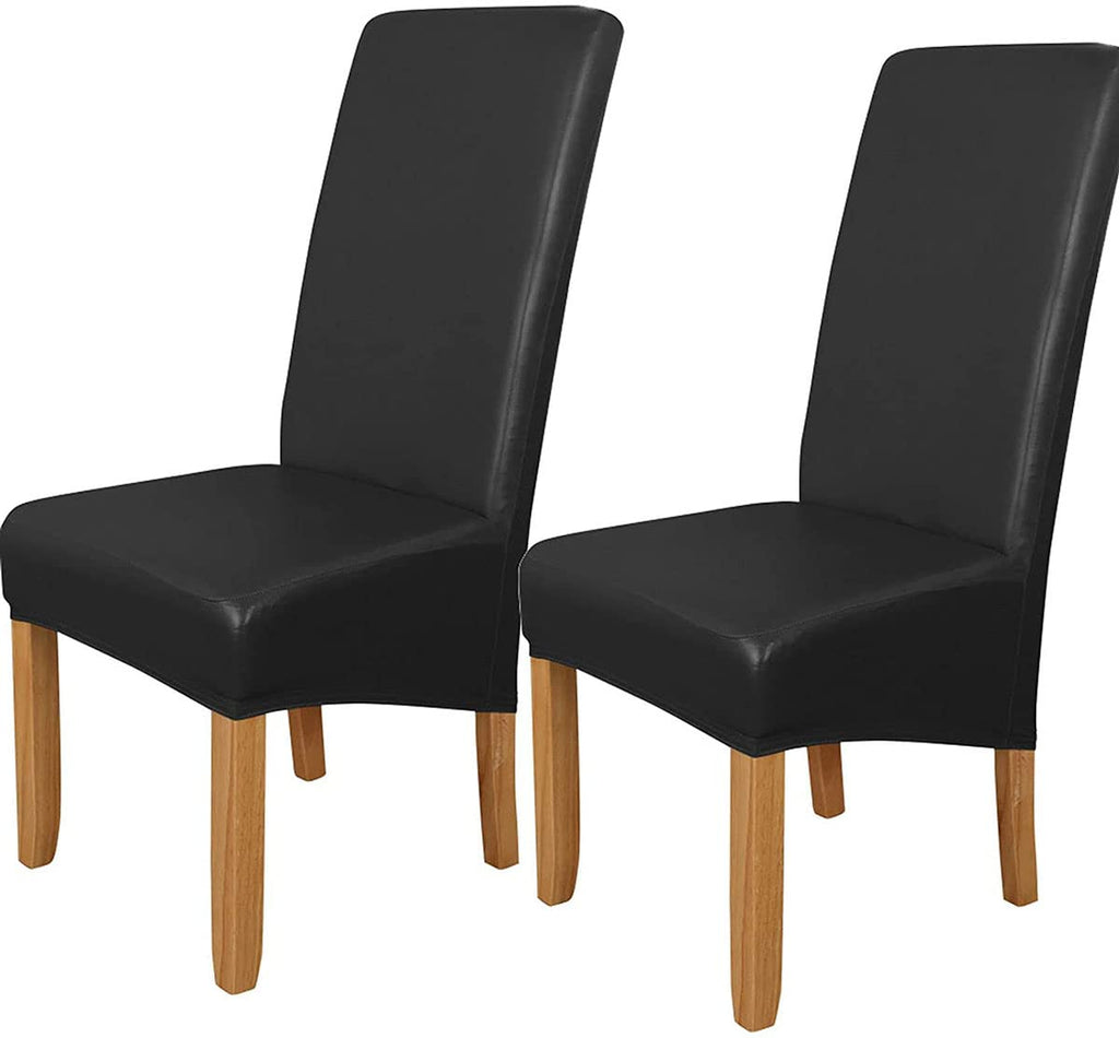 Pu Leather Waterproof Oilproof Stretch Dining Chair Covers 2 PCS W900117