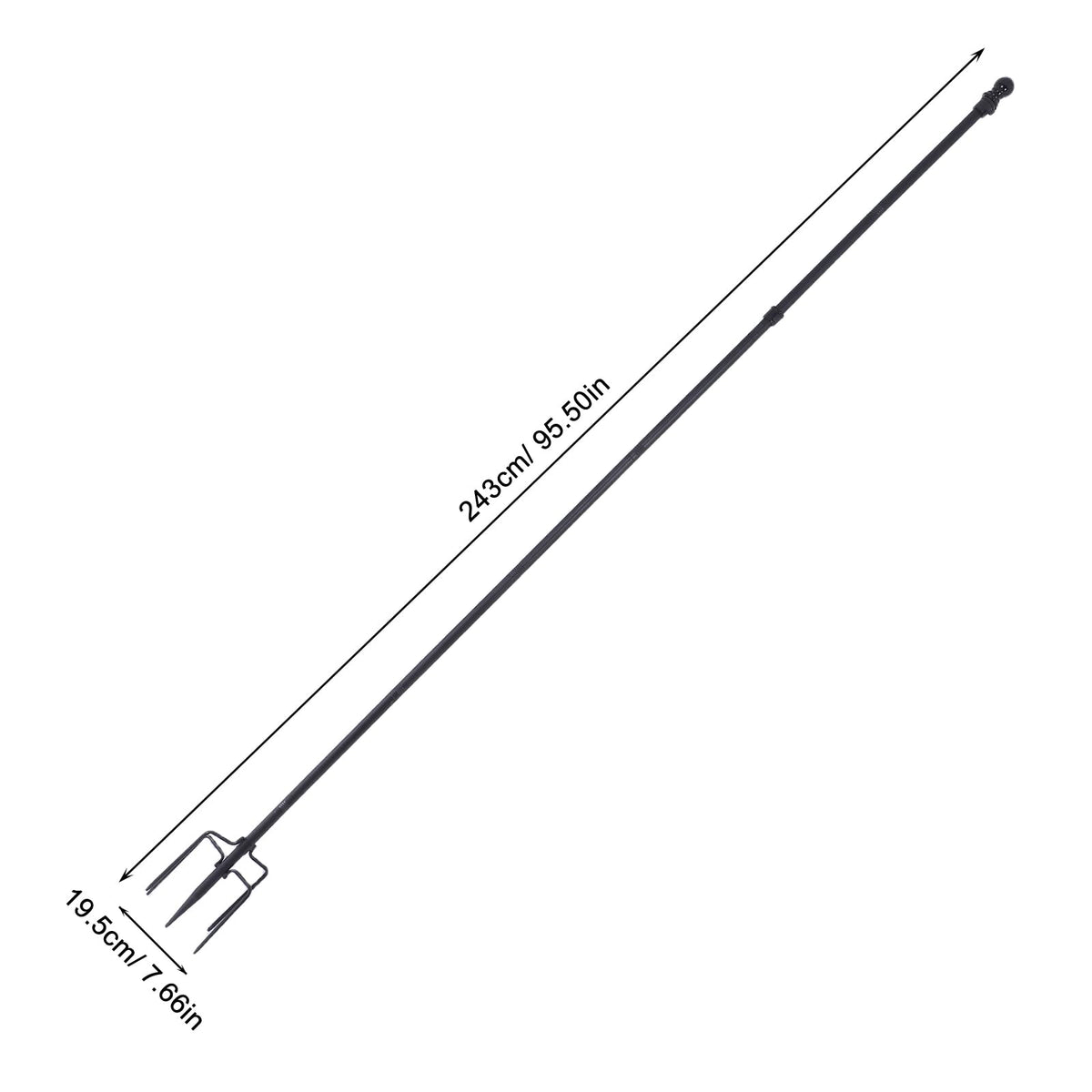 Stainless Steel In Ground Flag Pole with 5 Prongs Base O609