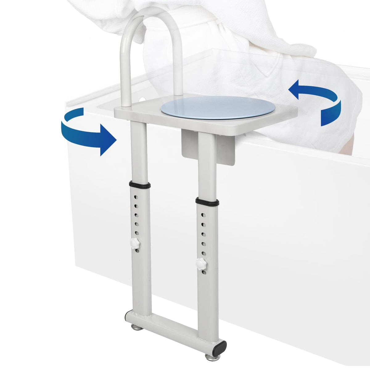 Heavy Duty Height Adjustable Shower Transfer Chair with Handrail M433639