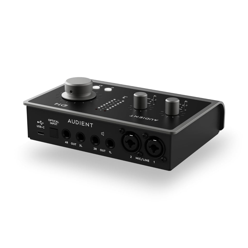 Black USB-C Audio Interface with 2 Microphone Preamps J596